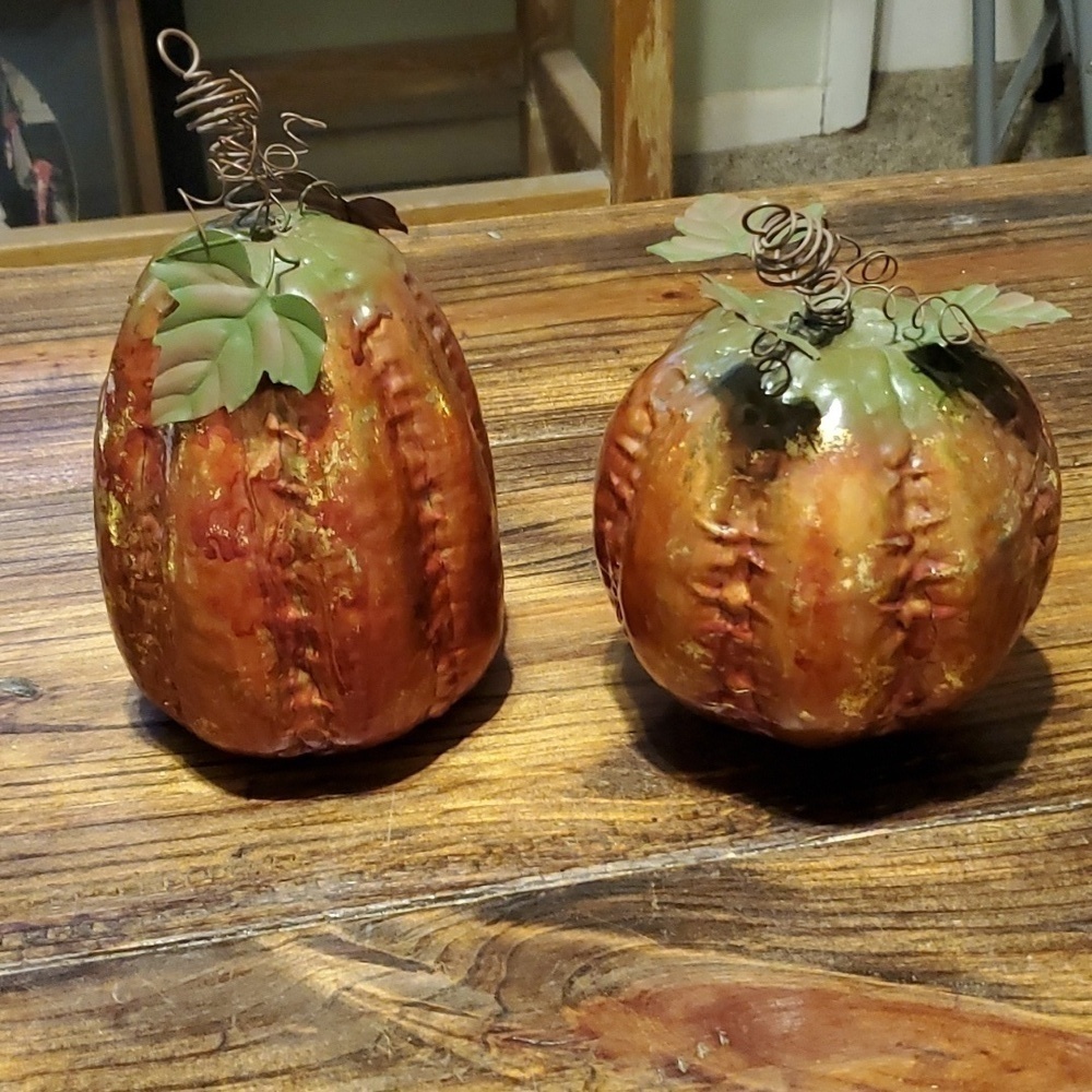 Pair of Decorative Pumpkins